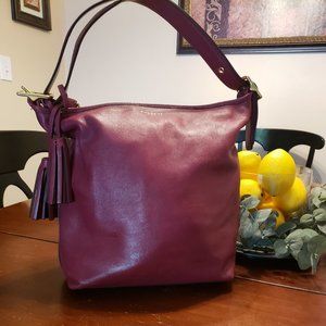 Coach Dark Pink Leather Slouch Bag